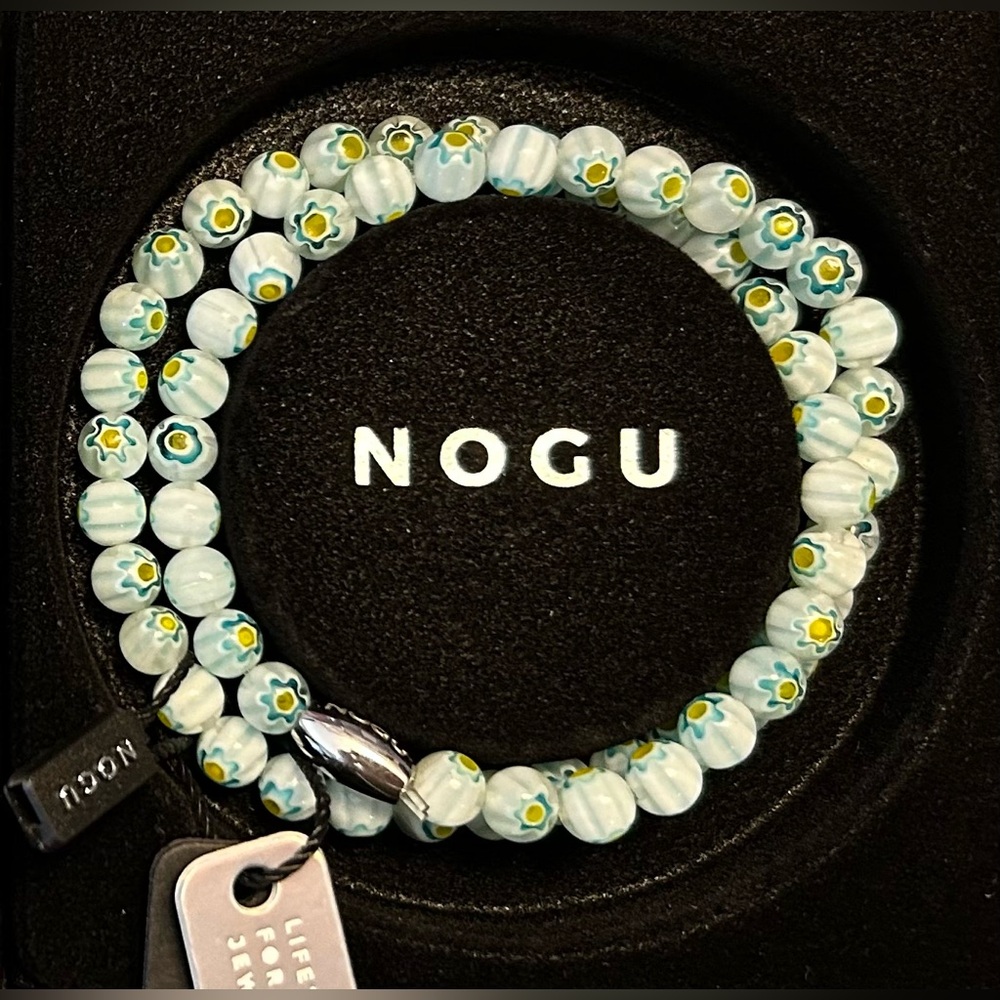 🩵🩵 NOGU Venetian Clematis Silver Millefiori Wrap 🩵🩵